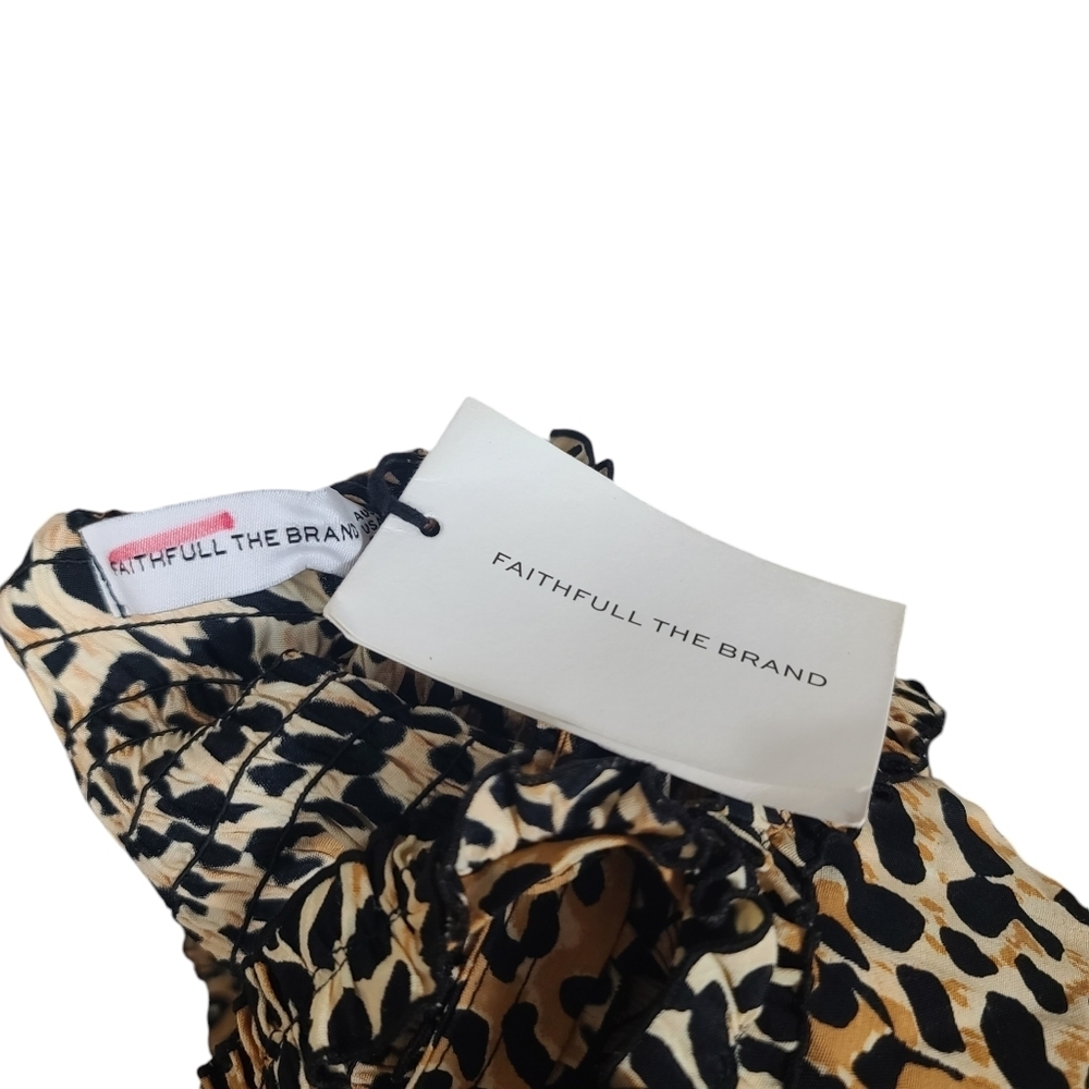 NWT Faithfull The Brand Noemie Rayon Crepe Animal Print Midi Sleeveless Dress S - Picture 8 of 10